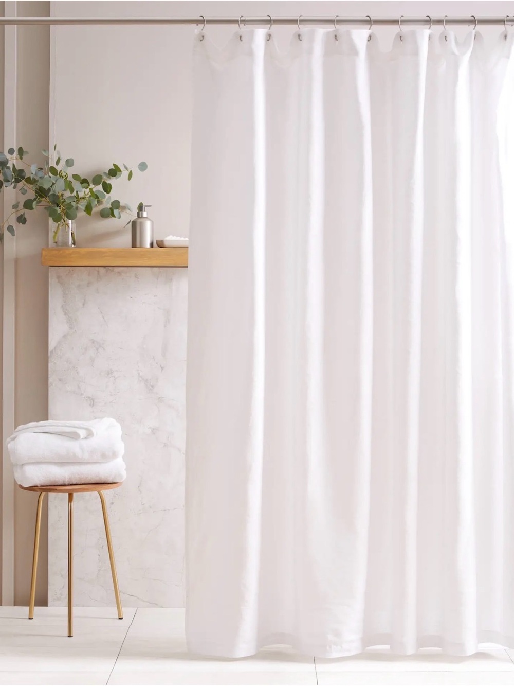 European Linen Soft White Shower Curtain 72x72 - Retail $52